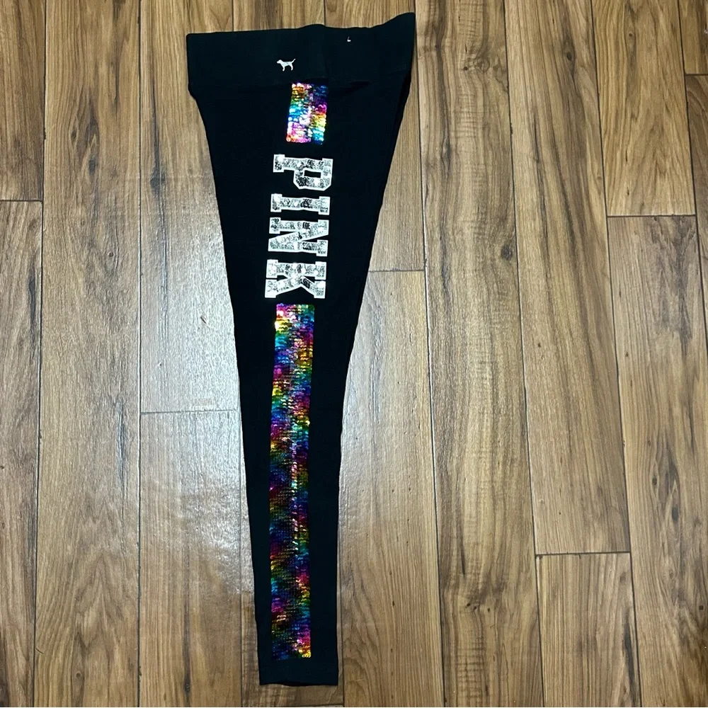 PINK VS RAINBOW BLING YOGA LEGGINGS